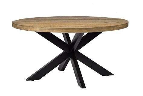 Robust Eettafel Cm Mangohout Naturel Zwart Gecoat Staal