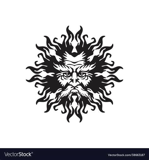 Helios god sun Royalty Free Vector Image - VectorStock