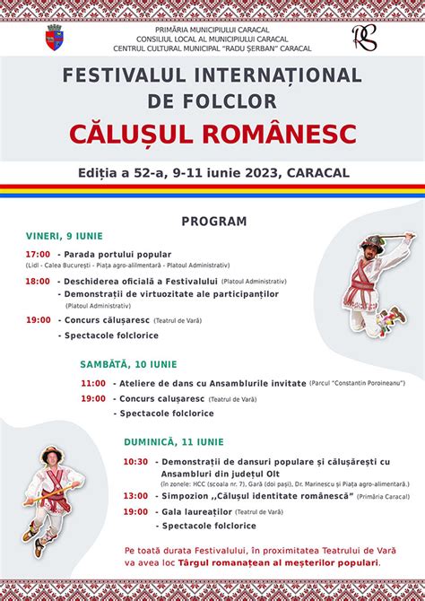 Festivalul Interna Ional De Folclor C Lu Ul Rom Nesc Primaria Caracal