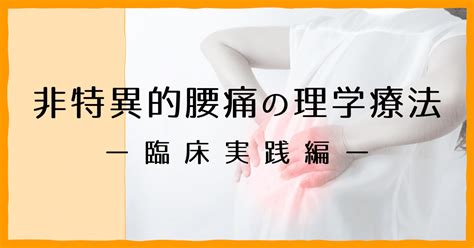 非特異的腰痛の理学療法ー臨床実践編ー【サブスク】｜理学療法士による臨床のためのnote