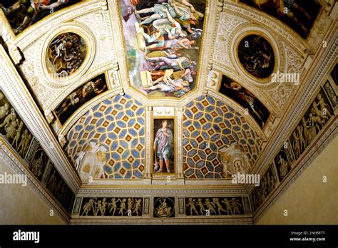 Artwork In Chamber Of The Emperors In Palazzo Te In Mantua Italy Stock