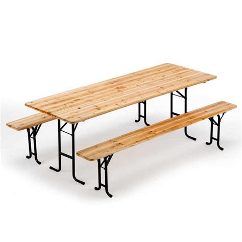 Ensemble De Table De Brasserie Pliante X Cm Avec Bancs En Bois