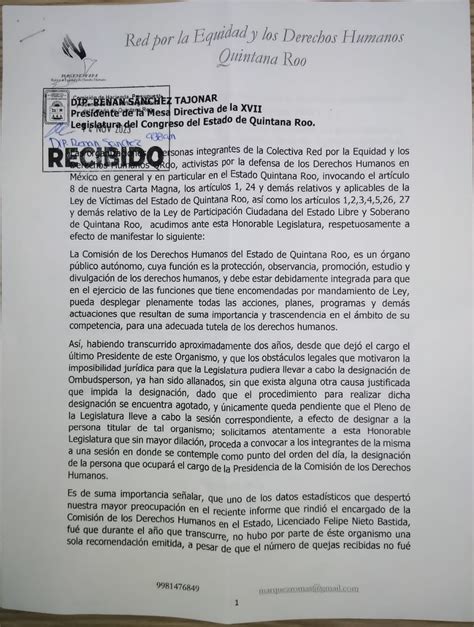 Piden colectivas nombramiento de titular de la CDHEQROO casi dos años