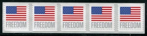 Us C Freedom Flag Sa Bca Spaced Coil Strip Mnh W Center