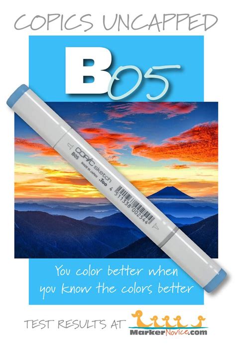 B05 Process Blue Copics Uncapped Marker Swatch Ink Testing — Marker