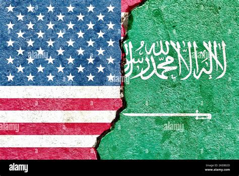 Abstract US Saudi Arabia politics economy culture conflicts concept ...