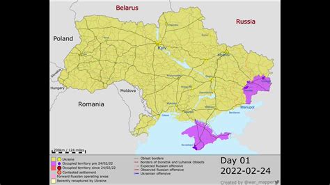 Ukraine War Map On Twitter RT War Mapper A Timelapse Of The First