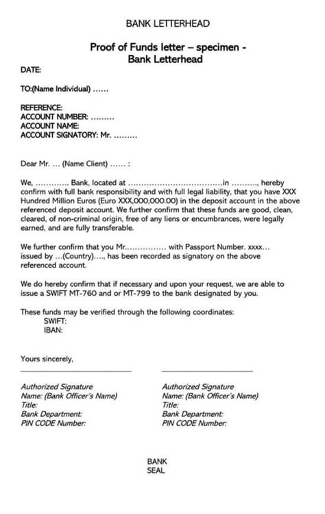 Proof Of Funds Pof Letter For Real Estate Examples