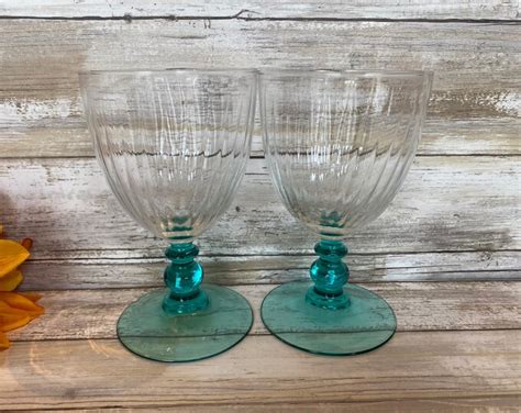 Cristal D Arques Luminarc Iced Tea Glass Goblet Country Manor Turquoise