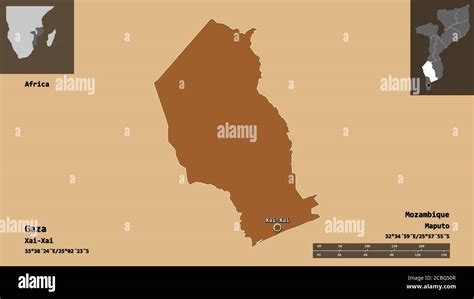 Shape Of Gaza Province Of Mozambique And Its Capital Distance Scale