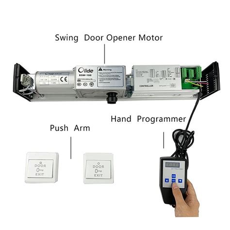 Olide Dsw120b Ada Black Automatic Wireless Handicapped Swing Door Opener Switch Led Lighting