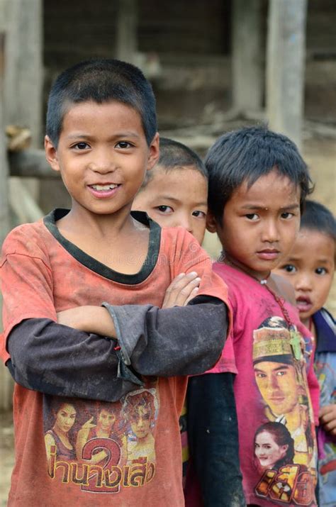 Group Of Akha Ethnic Kids Editorial Stock Image Image Of Friends