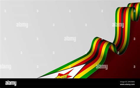 Zimbabwe Ribbon Flag Background Element Of Impact For The Use You Want