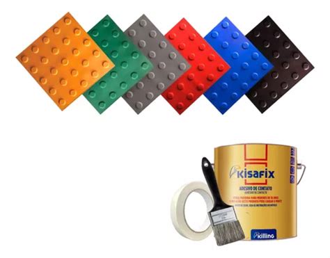 10 Pisos Tátil Alerta Pvc 25x25cm Kit De Instalação Frete grátis