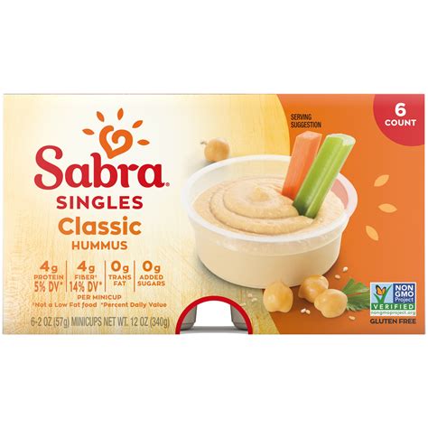 Sabra Classic Hummus Singles - 2oz, 6ct – Sabra Dipping Company, LLC