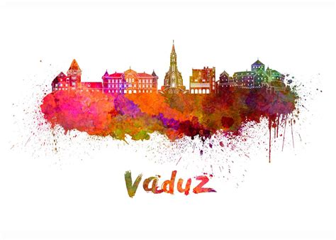 Vaduz Skyline Poster By Cristina Romero Displate