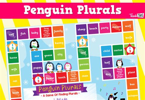 Penguin Plurals Finding Plurals Boardgame Teacher Resources And