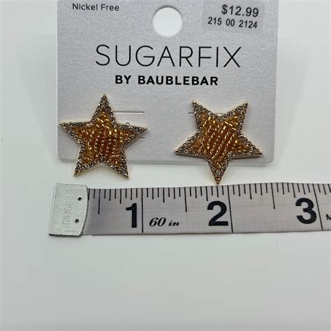 Sugarfix By Baublebar Earrings Star Gold Tone Beaded Bling Statement EBay