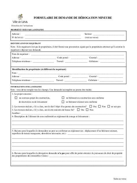 Remplissable En Ligne Formulaire De Demande Dautorisation D Ville