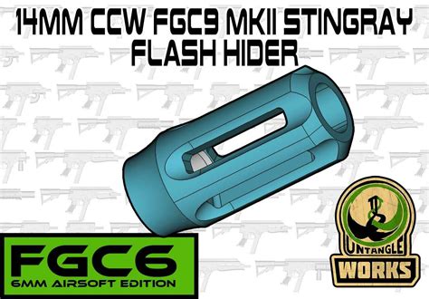 Free STL File FGC 6 FGC 9 MKII Stingray Flash Hider 14mm CCW For