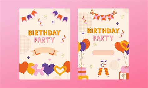 Party invitation template. Birthday party design 46021256 Vector Art at ...