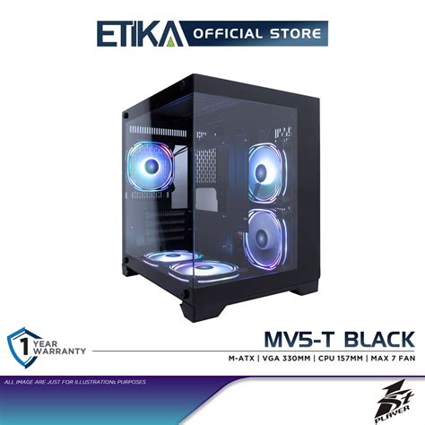 1st Player Mv5 Tp Black Micro Atx Double Sided Tempered Glass Gaming