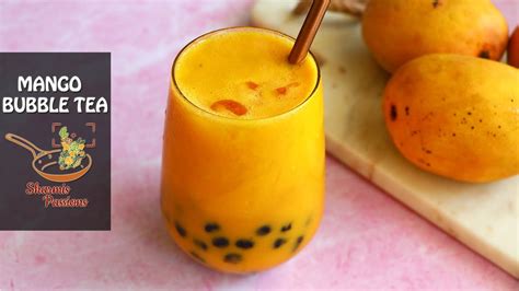 Mango Bubble Tea Mango Boba Recipe Youtube