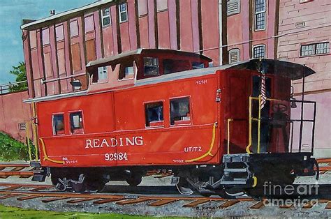 Red Caboose Painting By Bart Dunlap Fine Art America