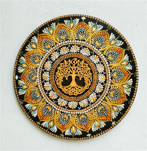 Mandala Arvore Da Vida Mdf Pintado A M O Elo