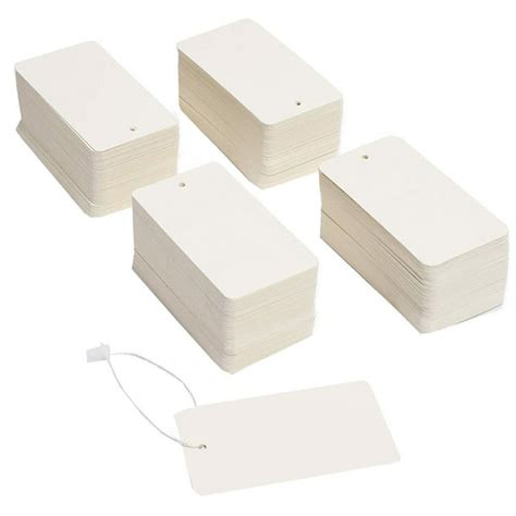 Paper Hang Tags with String (500 Pack), White - Walmart.com - Walmart.com