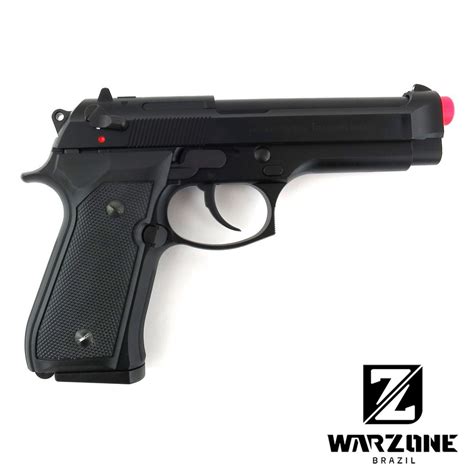 Pistola KWA M9 PTP GBB Full Metal Preta Warzone Brazil