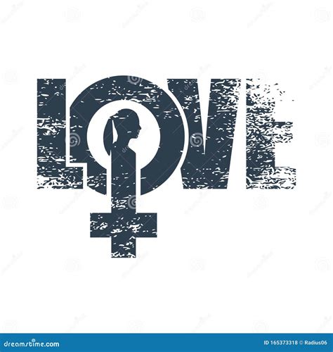 Female Symbol Icon and Love Text Stock Vector - Illustration of ...