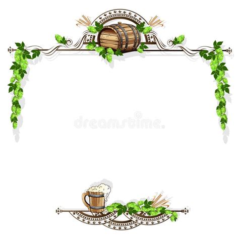 Beer Frame With Vintage Elements Stock Vector Illustration Of Pattern