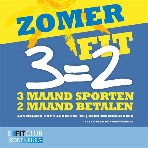 Zomerfit Actie Nieuws Fitclub Rodenburg