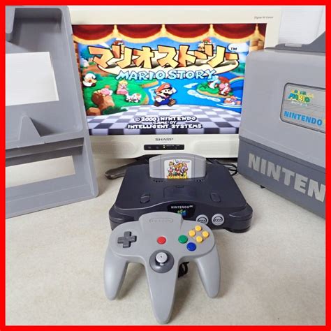 【傷や汚れあり】動作品 N64 ニンテンドウ64 本体 収納ケース マリオストーリー まとめてセット 任天堂 Nintendo【20の