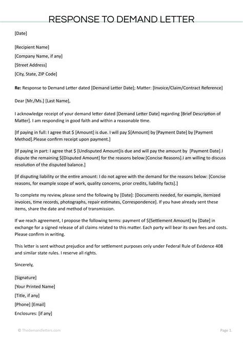 Settlement Demand Letter (Sample and Template) - TDL