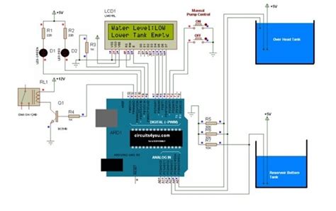 Water Level Sensor Arduino Circuit Diagram Wiring View And Schematics