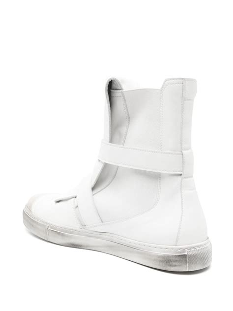 Nicolas Andreas Taralis Touch Strap High Top Leather Sneakers White Farfetch