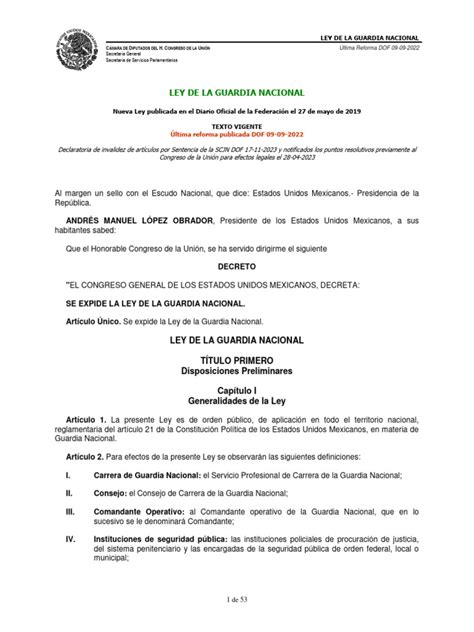 Ley De La Guardia Nacional Descargar Gratis Pdf Legislador Policía