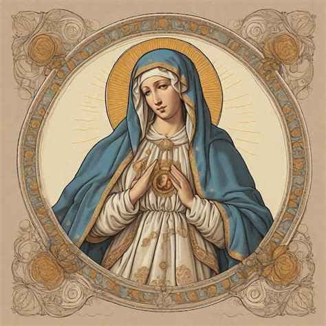 Premium Ai Image Virgin Mary On White Background