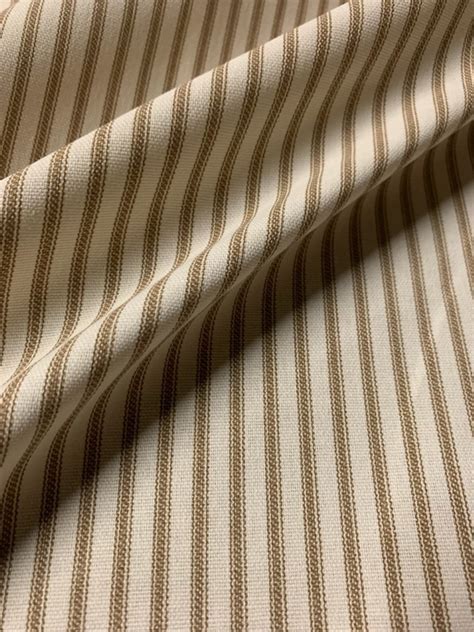 Made In The USA 54 Wide Brown Ticking Fabric By The Yard 100 Cotton Etsy