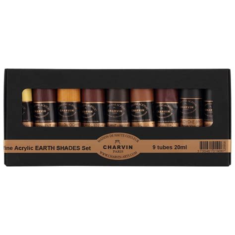 Charvin Extra Fine Acrylic Earth Shades Bonjour Set Of Ml Tubes