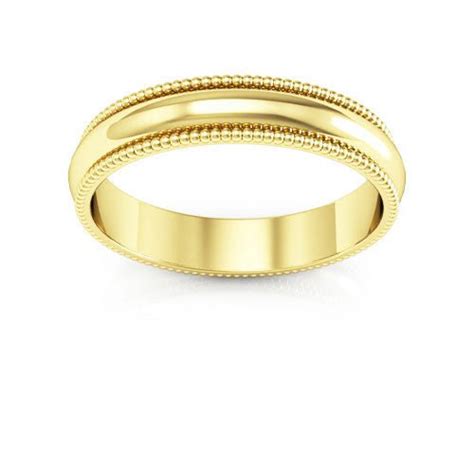 18k Yellow Gold 4mm Milgrain Wedding Bands Dellafora