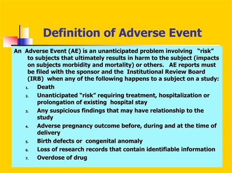 Ppt Adverse Events And Serious Adverse Events Powerpoint Presentation 45d