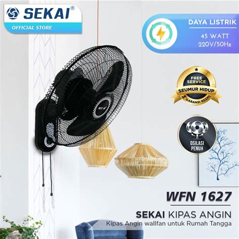 Jual Kipas Angin Dinding Sekai Wfn Wall Fan Plastik Besar