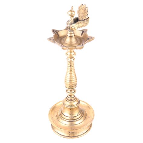 Brass Tall Mayur South Indian Oil Lamp