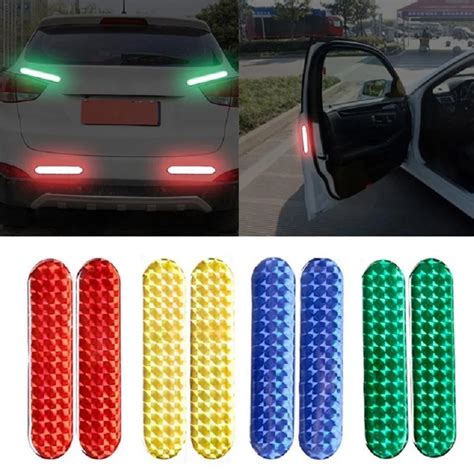 Pcs Car Door Reflective Sticker Warning Tape Car Reflective Stickers