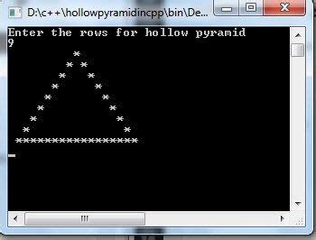 Cpp Program To Hollow Pyramid Pattern Pyramids Pattern Programming