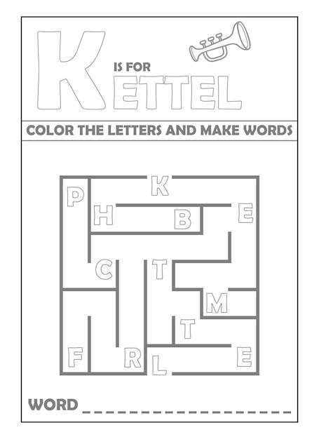 Premium Vector | Maze alphabet worksheet for kids vector