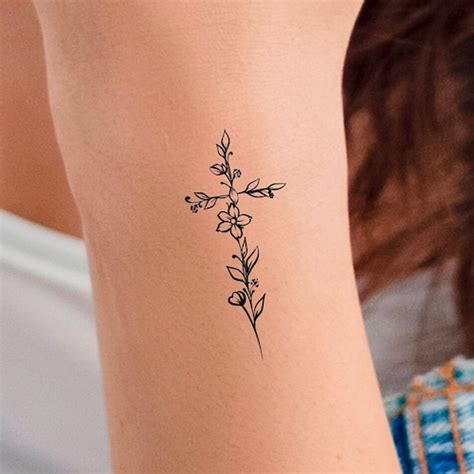 Cross Heart Temporary Tattoo Religious Tattoo Etsy